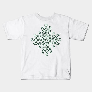 Dot Kolam, Green transparent Kolam, Muggu, rangoli Kids T-Shirt